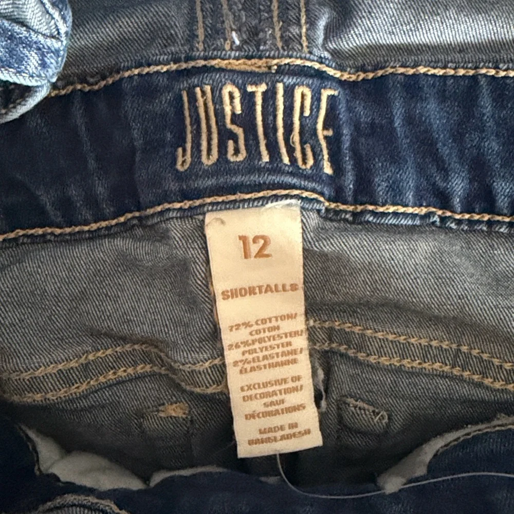 Justice• Girls’ Denim Ombré Overall Shorts | Sz 12
